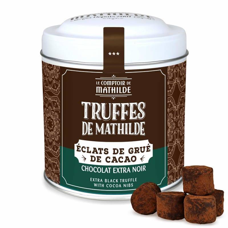 Truffe Chocolat Noir Au Grue De Cacao Caramelisé 200G Boîte Métal